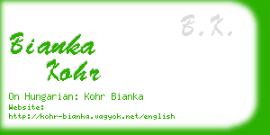 bianka kohr business card